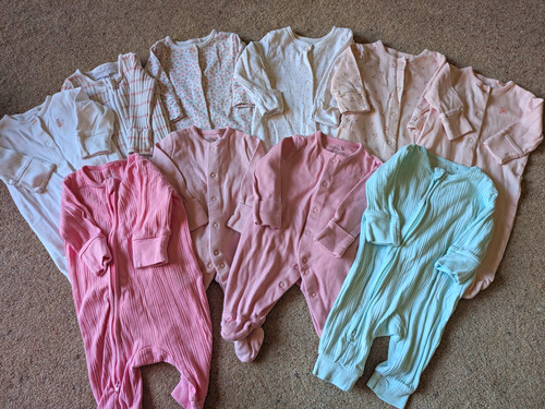 Girls 10pc babygrow sleepsuit - babygrow,