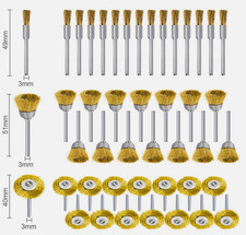 45x Brass Wire Brush Set Mixed Brush Drill for Dremel Rotary Tool Polishing UK