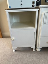 Bedside Cabinet in White - Open at the Top with a Door at the Bottom