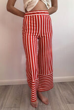 Zara Red & White Striped Palazzo Pants Bloggers Fav Size S New Without Tags