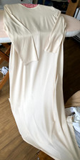 HANDMADE-100% Cream Silk Dress. Size: 12 (approx. see measurements)