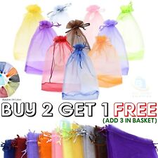 50 Organza Bags Jewellery Pouches Wedding Favour Party Mesh Drawstring Gift Cake