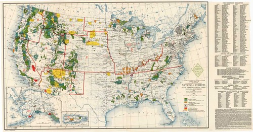 Map national forests parks - of,