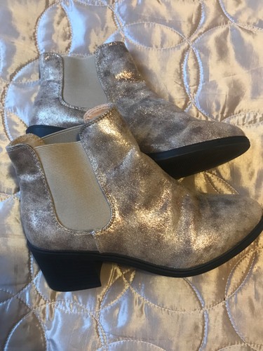 Ladies gold ankle - gold, leather