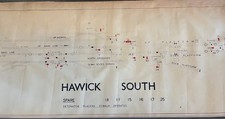 Original Signal Box Diagram - Hawick South  - Dated Oct 1956 - 68cm x 250cm