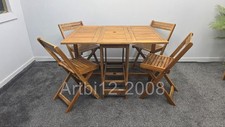 Beliani Garden Dining Set Outdoor Table 4 Chairs Foldable RRP£329 (5255)