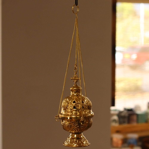 Hanging brass incense burner - hanging,