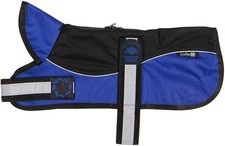 Dog Coat Outhwaite no Padding Water Proof over Harness  Blue S-M 14" / 36cm