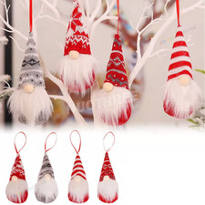 4pcs Xmas Gnome Plush Gonk Santa Doll Pendants Christmas Tree Hanging Decor UK