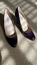 L.K. Bennett Plum Shilo Leather Mid Heeled Court Shoes UK5