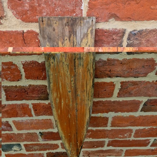 Vintage wooden boat - oar, long