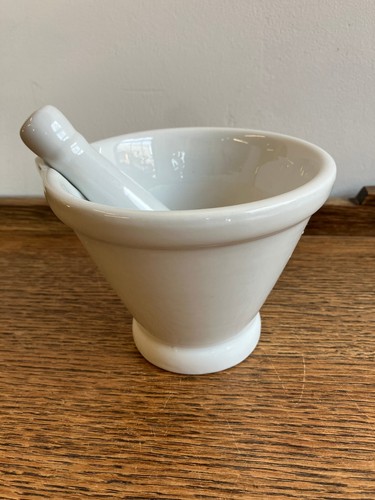 White ceramic pestle and - ceramic,