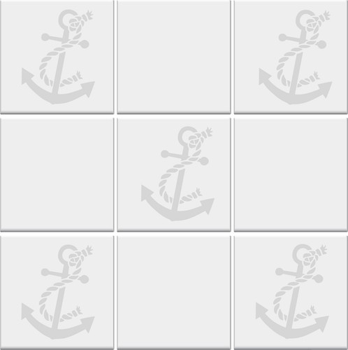 Bathroom tile stickers - tile, anchor