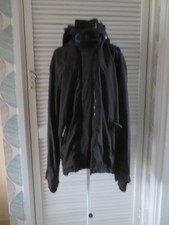 Superdry Professional  'The Windcheater' Black with blue lining coat size L