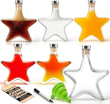 6 Pack Star Shaped Glass Flask