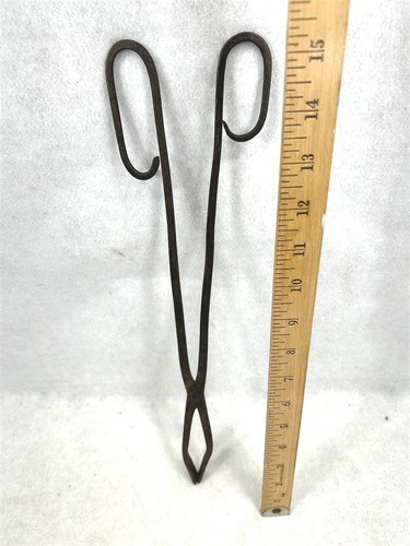 Antique fireplace ember tongs - antique,