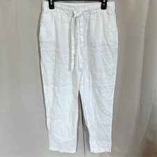 Mango Linen Pants Small White