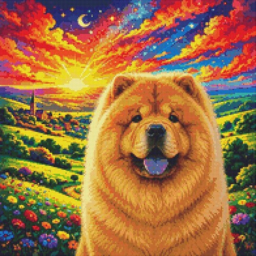Chow puppy dog - dog:, summer