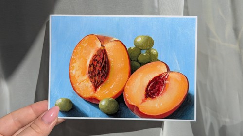 Realism still life peach and - realism,