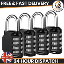4 Digit Combination Padlock Heavy Duty Outdoor Lock Gym Travel Luggage Locker