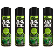 Black Bumper & Trim Aerosol Spay Paint 500ml Fast Dry AutoTek Professional x4