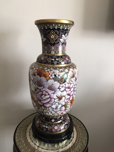 Bronze vase partition enamels - vase,