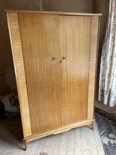 Vintage Retro mid century 1950’s/60’s Alfred Cox walnut double wardrobe