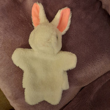 WHITE BUNNY RABBIT HAND PUPPET
