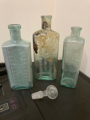 Antique vintage glass medicine