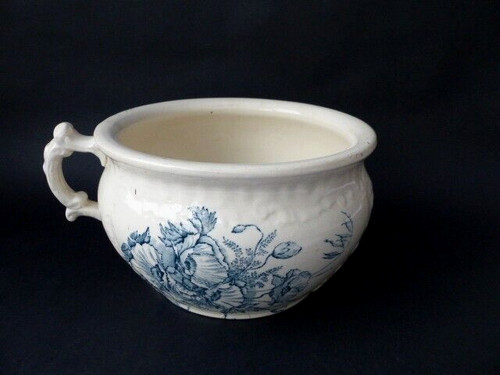 Antique blue floral chamber - floral,