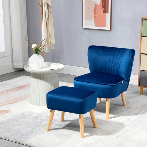 Velvet feel accent - chair, with
