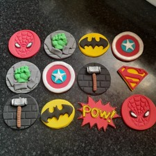 super hero fondant birthday cake topper  decorations 