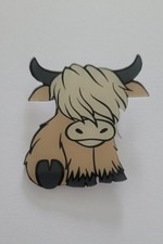 Highland cow acrylic brooch