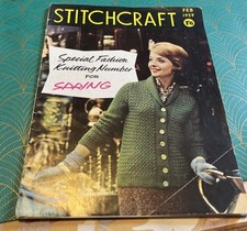 Stitchcraft Vintage knitting crochet needlework magazine Feb 1959 Ideal Gift