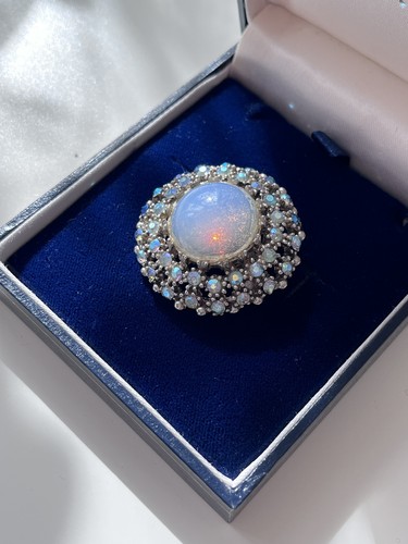 Vintage opaline brooch - brooch, ab