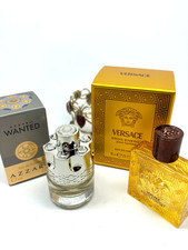 AZZARO Wanted + VERSACE Eros Energy MEN MINI PERFUME Miniature FRAGRANCE SET