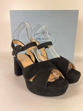 Prada heels black suede