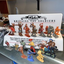 Vintage Cowboys And Indians Plastic Figures hilco Crescent Lone Star x 24