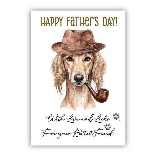 Saluki dog father - father’s, card
