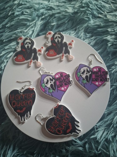 3pc horror halloween earrings - 3pc, horror/halloween