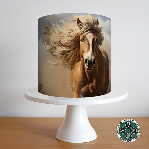 Horse pony cake topper - pony, border