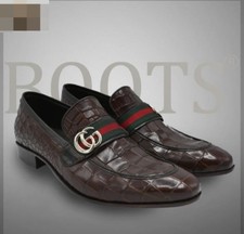 Men Handmade Brown Crocodile