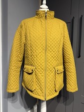 Antique Gold/Yellow/Mustard Fleece Lined Quilted Jacket Size 16 M&S Coat
