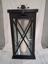 Large Vintage Black Wooden And