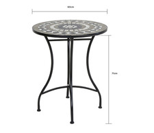 Garden Wrought Iron Mosaic Bistro Table - WAREHOUSE CLEARANCE