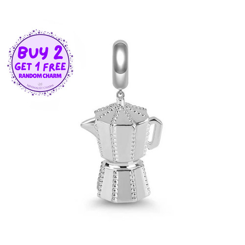 Coffee pot charm - charm, bracelet