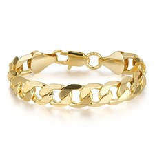 Men 9ct gold cuban - gold, curb