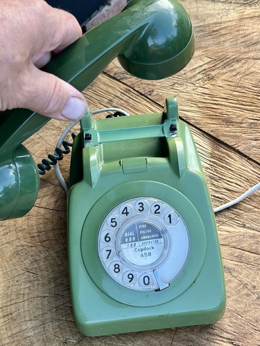 Vintage green telephone 706 - vintage,
