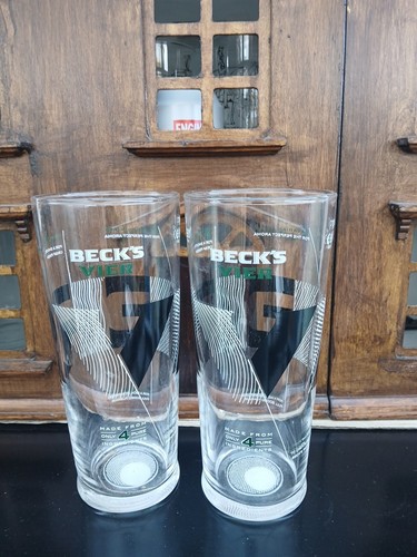 Beck vier pint beer glasses - beck's,