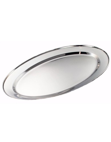Steel oval serving platter - s/steel,